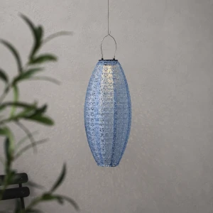 Lampion solarny ogrodowy LED wiszący FESTA niebieski