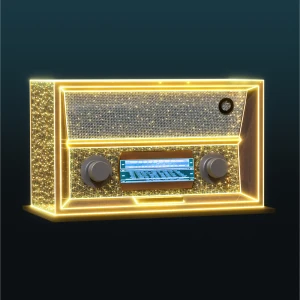 Dekoracja świąteczna iluminacja wolnostojąca LED Retro Radio 3D AM-153065