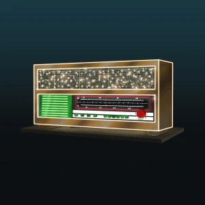 Dekoracja świąteczna iluminacja wolnostojąca LED Retro Radio 3D AM-153080