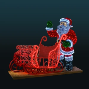Dekoracja świąteczna iluminacja wolnostojąca NEON LED MIKOŁAJ z Saniami 3D AM-155161