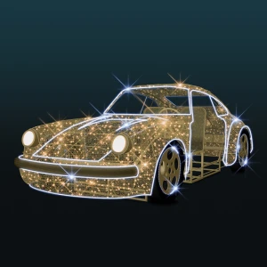 Dekoracja iluminacja wolnostojąca LED Porsche 911 3D 1,3m wysokości AM-147135