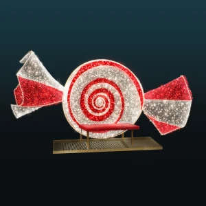 Dekoracja iluminacja wolnostojąca LED Świąteczny Cukierek 3D AM-150403