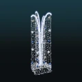 Fontanna 3D LED z dekoracyjnymi bombkami i białym oświetleniem LED. Elegancka dekoracja świąteczna do parków, rynków, deptaków, galerii handlowych, hoteli oraz przestrzeni miejskich i komercyjnych.