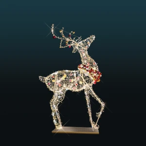 Dekoracja świąteczna iluminacja wolnostojąca LED Renifer z Wieńcem 3D 3,5m wysokości AM-144215