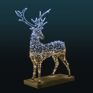 Dekoracja świąteczna iluminacja wolnostojąca LED Śnieżny Renifer 3D 3,6m wysokości AM-144324