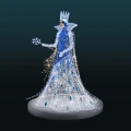 Królowa Śniegu 3D LED z koroną, świetlną śnieżynką oraz błyszczącą suknią z kryształowym wykończeniem. Elegancka dekoracja świąteczna do przestrzeni miejskich, hoteli, parków i ogrodów światła.