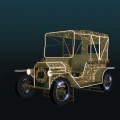 Ford Model T 3D LED – świąteczna dekoracja przestrzenna w formie klasycznego samochodu z liniowym oświetleniem LED, igliwiem i ozdobnymi bombkami. Efektowny fotopunkt do miejskich i komercyjnych iluminacji.