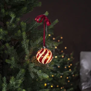 Bombka szklana z podświetleniem Led POLKA 10cm na baterie