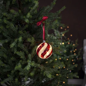 Bombka szklana z podświetleniem Led POLKA 12cm na baterie