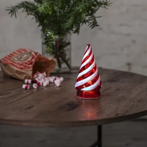 Dekoracja świąteczna szklana choinka Led CANDY TREE 16cm na baterie