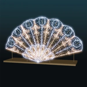 Dekoracja iluminacja wolnostojąca LED Ozdobny Wachlarz 3D 4,2m wysokości AM-150005
