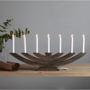 Świecznik adwentowy drewniany brązowy NAVIDA