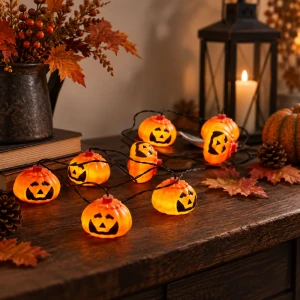 Łańcuch dekoracyjny Dynie LED Halloween na baterie