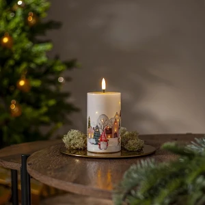 Świeca LED woskowa WINTERLAND Biała 16cm na baterie