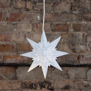 Gwiazda wisząca metalowa biała MINI 25cm