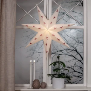 Gwiazda wisząca biała w kokardki SAGA 60cm