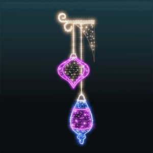 Dekoracja Latarniowa iluminacja LED Bombki 2D 2,8m wysokości AM-100251