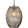 Dekoracyjny klosz do żarówki E27 wykonany ze sztucznego rattanu, naturalny wygląd, styl boho, odpowiedni do lamp wiszących.
