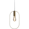 Lampa wisząca SHAPE z mosiężną oprawką E27 i dużą podłużną ramą o zaokrąglonych narożnikach.