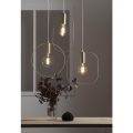 Lampa wisząca SHAPE z mosiężną oprawką E27 i dużą podłużną ramą o zaokrąglonych narożnikach.