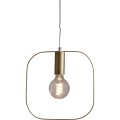 Lampa wisząca SHAPE z mosiężną oprawką E27 i szeroką kwadratową ramą o zaokrąglonych narożnikach.