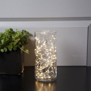 Łańcuch dekoracyjny LED DEW DROP srebrny drucik 5m 3000k