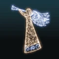 Iluminacja świąteczna 2D w formie anioła z trąbką, 3,5 m wysokości i 2,6 m szerokości, z 1700 punktami LED.