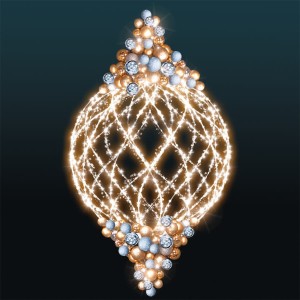 Dekoracja Latarniowa iluminacja LED Pleciona Kula 3D 2,1m wysokości AM-130016