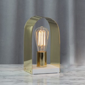 Lampa stołowa metalowa E27 NOBEL mosiądz