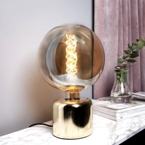 Lampa stołowa metalowa E27 GLANS mosiądz