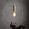 Lampa wisząca SHAPE z mosiężną oprawką E27 i szeroką kwadratową ramą o zaokrąglonych narożnikach.