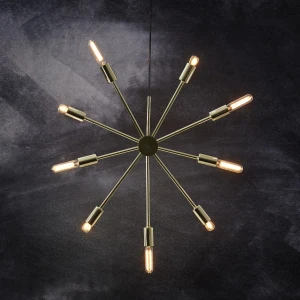 Lampa wisząca gwiazda metalowa PIX 50cm mosiądz E14