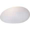 Lampa solarna LED w kształcie kamienia na białym tle. Dekoracyjne oświetlenie solarne do ogrodu, na rabaty, ścieżki i taras.