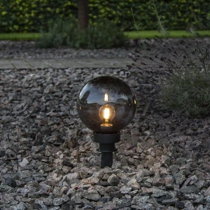 Lampa ogrodowa stojąca i wbijana ORBY dymiony klosz E27 IP44