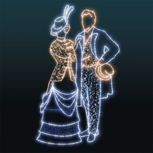 Dekoracja iluminacja wolnostojąca LED Dworska Para 2D 4,3m wysokości AM-146003