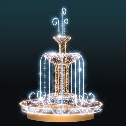 Świetlna fontanna 3D w stylu klasycznym z bogatymi zdobieniami i efektowną animacją świetlną.