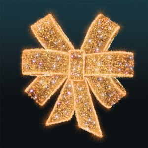 Iluminacja świąteczna dekoracja Elewacyjna LED Złota Kokarda 3D AM-138001