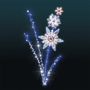 Iluminacja świetlna wolnostojąca LED Zimowy Kwiat 2D 3,7m wysokości AM-145011