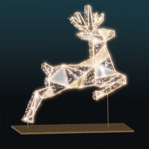 Iluminacja świetlna wolnostojąca LED Biegnący Renifer 2D 3,6m wysokości AM-144028
