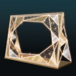 Iluminacja świąteczna wolnostojąca LED Złota Fotorama 3D 2,2m wysokości AM-150018