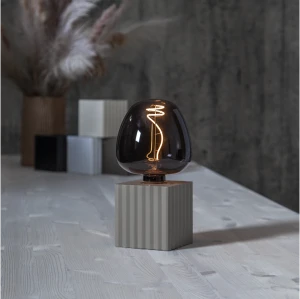 Lampa stołowa drewniana BOX E27 szary