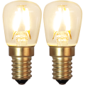 Zestaw 2 żarówek LED E14 T26 filament z bursztynowym szkłem, ciepłe białe światło, dekoracyjne oświetlenie.