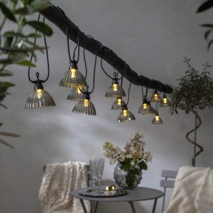 Girlanda ogrodowa 12 lampek LED z abażurami CIRCUS SHADE