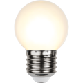Żarówka LED G45 1W 2700k z plastikowym kloszem.