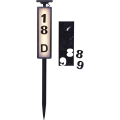 Lampa solarna LED do oznaczenia numeru posesji z panelem słonecznym i szpikulcem do montażu w gruncie, w komplecie zestaw cyfr do personalizacji adresu.