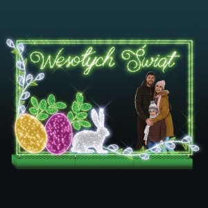 Iluminacja świąteczna wolnostojąca LED fotorama Kartka Wielkanocna AM-105121