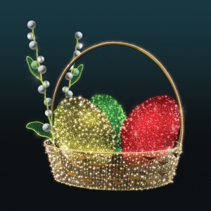 Iluminacja świąteczna wolnostojąca LED Kosz Kraszanek 3D AM-123503