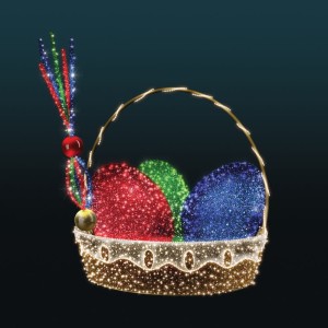 Iluminacja świąteczna wolnostojąca LED Kosz Kraszanek 3D AM-123501