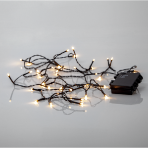 Lampki choinkowe LED 40 diod 2,8m na baterie Timer Białe Ciepłe IP44