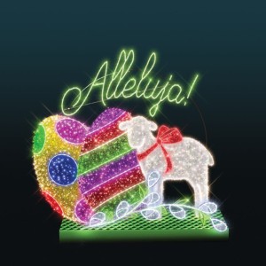 Iluminacja świąteczna wolnostojąca Baranek Wielkanocny LED